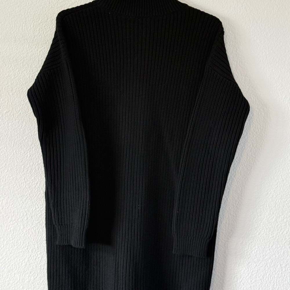 Sezane Black Long Sleeve Dress with Gold Buttons S1 - Picture 10 of 16